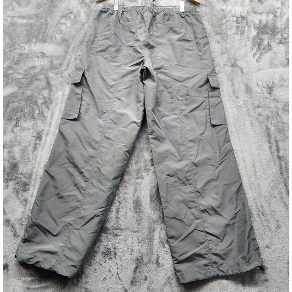 Emerson Lang Pants Womens L Gray Cargo Parachute Wide Leg Streetwear Utility - Picture 4 of 13